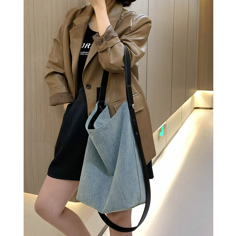 Women's Style Niche Linen Canvas Large Capacity Shoulder Bags
