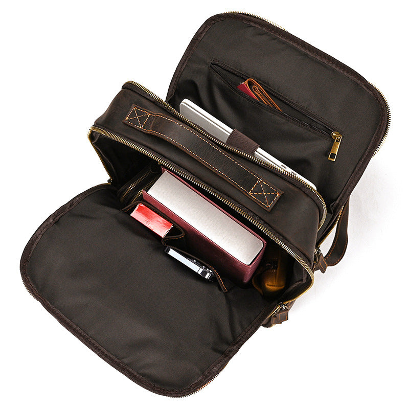 Main Genuine Leather Large Capacity Crazy Backpacks