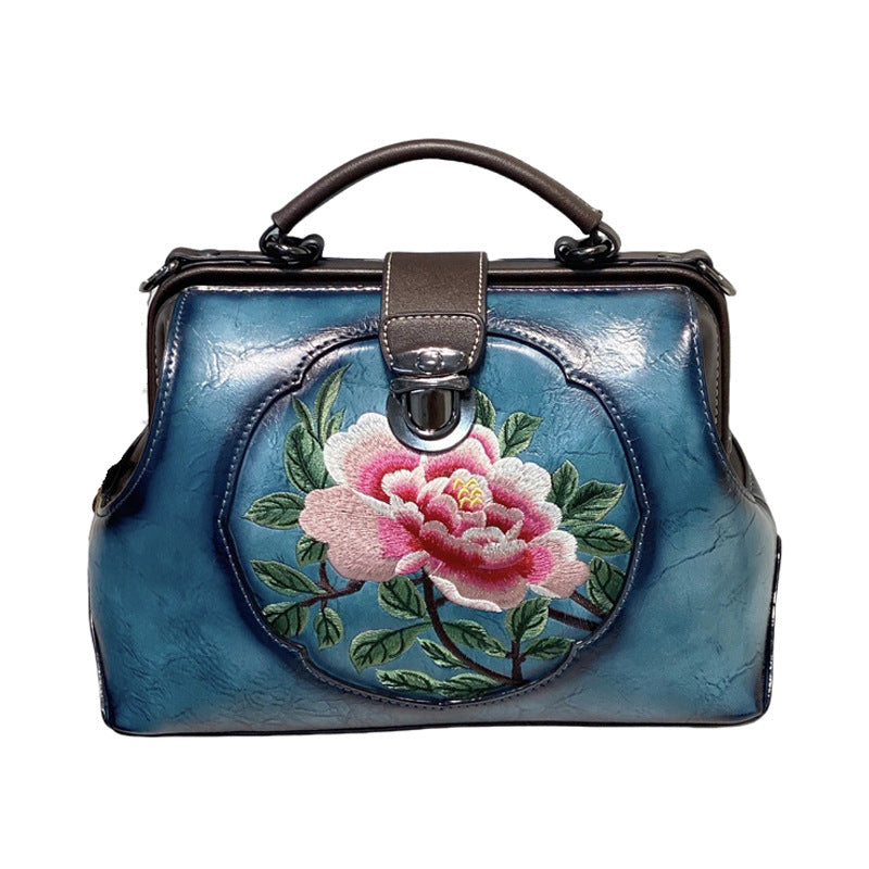 Women's Retro Style Embroidery With Cheongsam Cotton Shoulder Bags