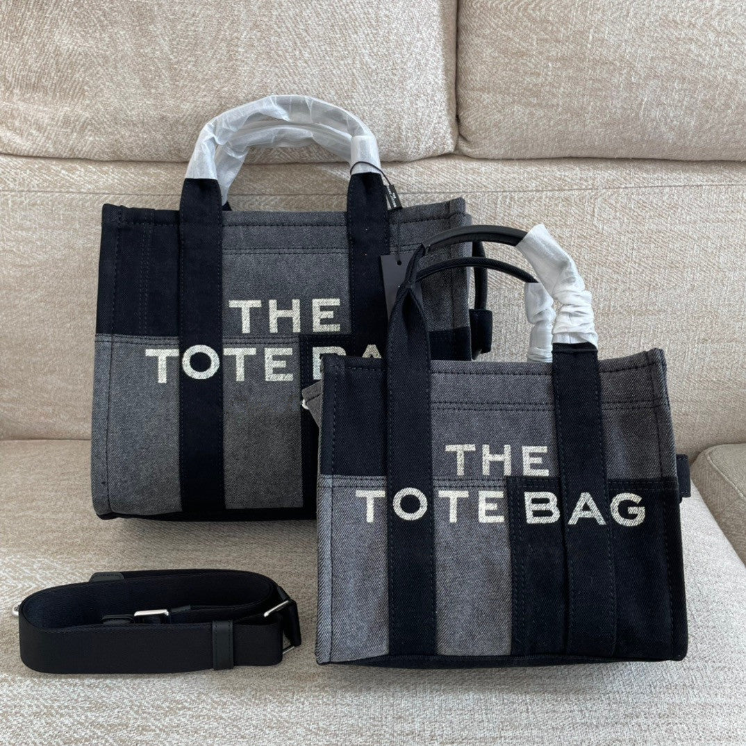 Mini Denim Color Matching Portable Shopping Handbags
