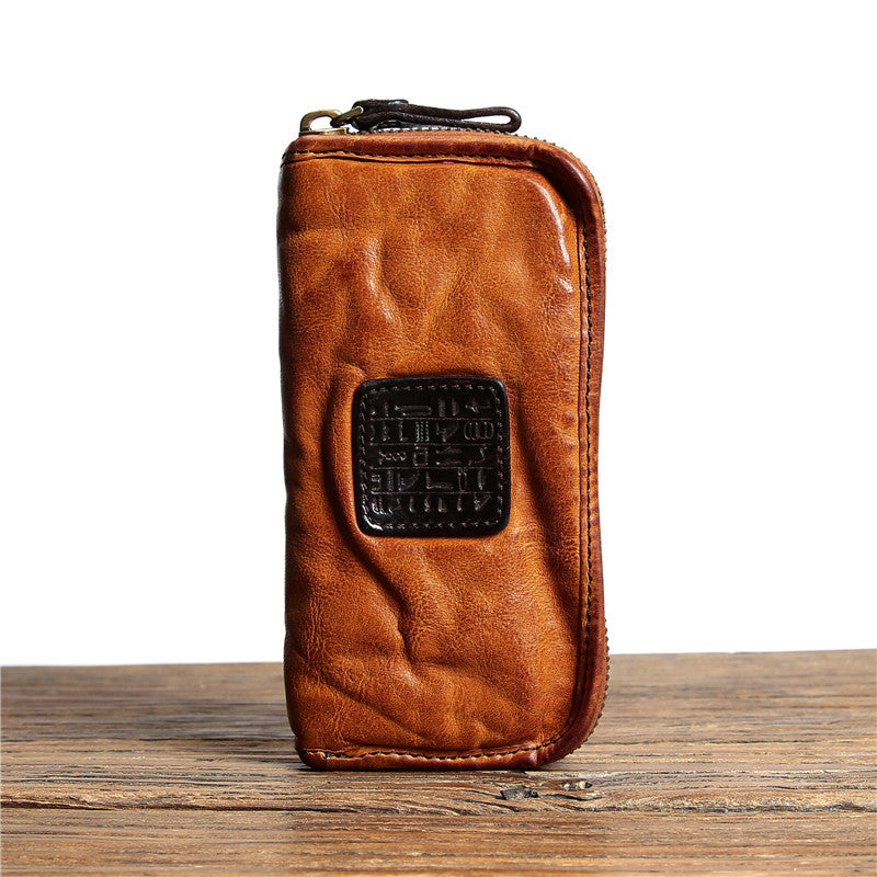 Men's Handmade Retro First Layer Cowhide Washed Men's Wallets
