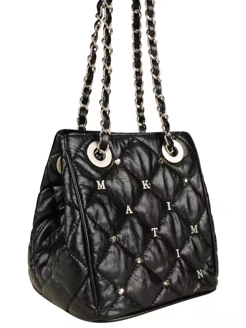 Women's Niche Long Rhombus Solid Color Portable Handbags
