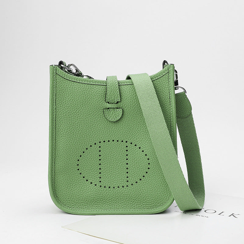 Women's First Layer Cowhide Genuine Leather Lychee Crossbody Bags