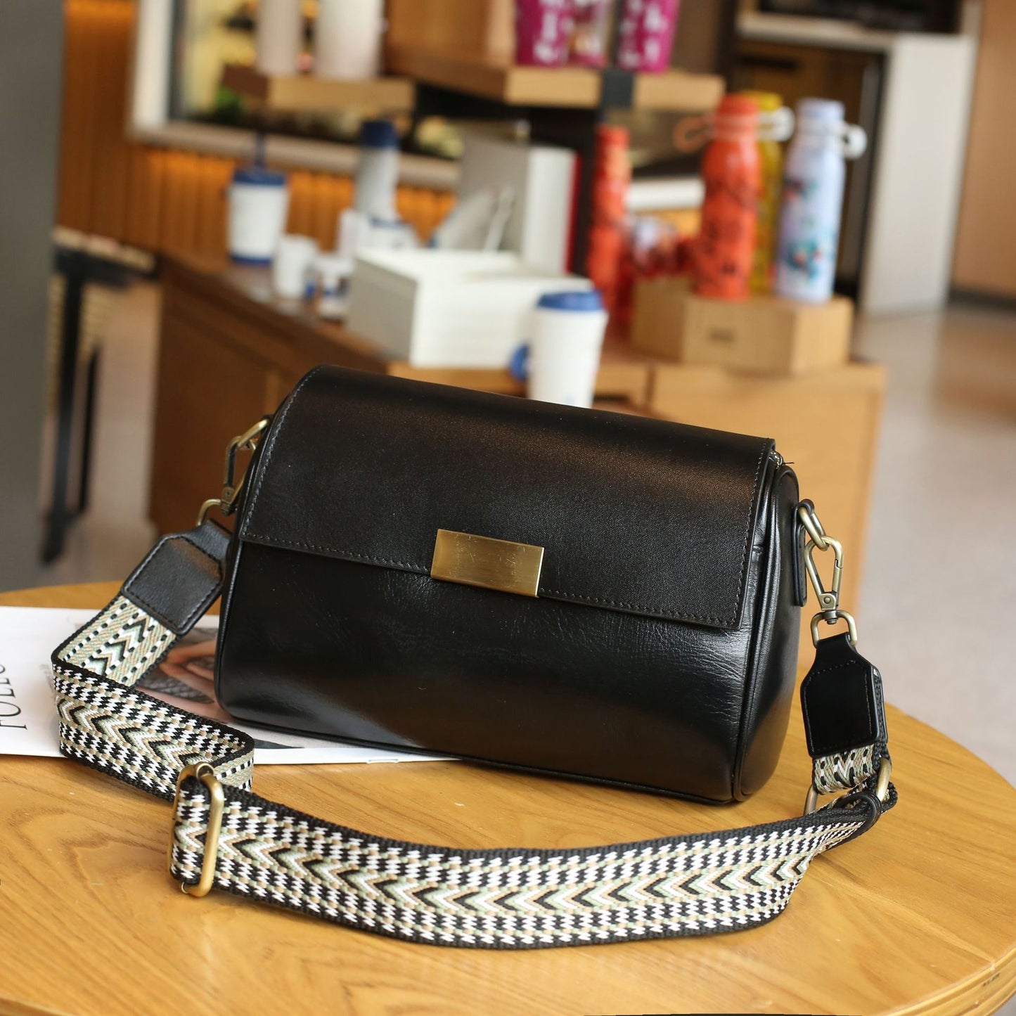 Women's Tanned Leather Cow Single Lady's Fashion Shoulder Bags