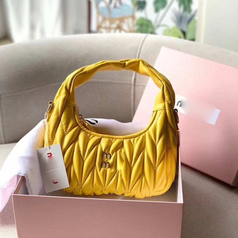 Women's Home Portable Underarm Pleated Cloud Fashion Armpit Bags