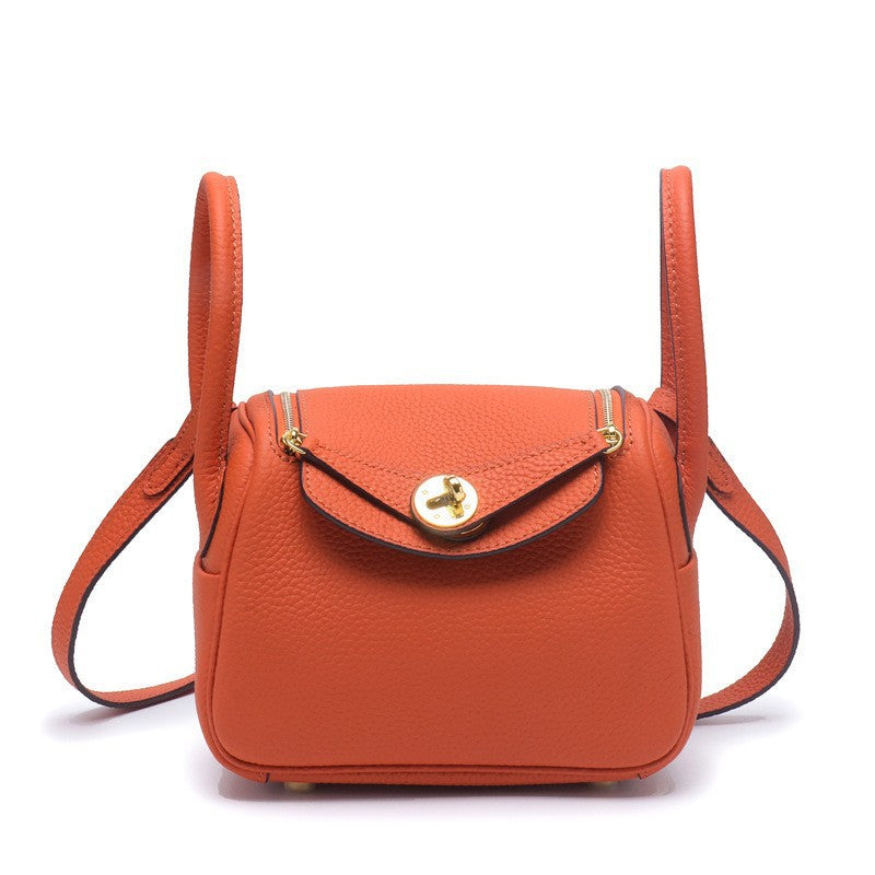 Layer Cowhide Lychee Pattern Lindy Doctor Genuine Leather Crossbody Bags