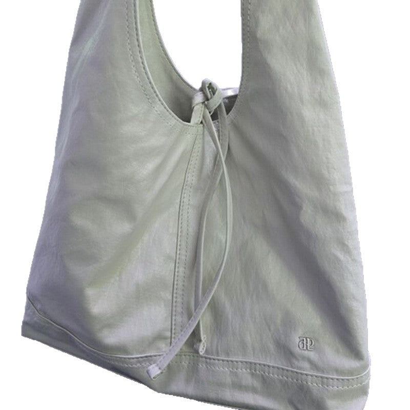 Women's Niche Bowknot Genuine Leather Idle Style Armpit Bags