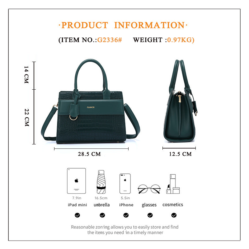 Women's Fashion Crocodile Pattern Summer Commuter Gift Handbags