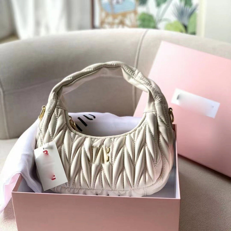 Women's Home Portable Underarm Pleated Cloud Fashion Armpit Bags