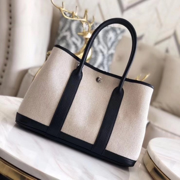 Women's Canvas With First Layer Cowhide Garden Real Crossbody Bags