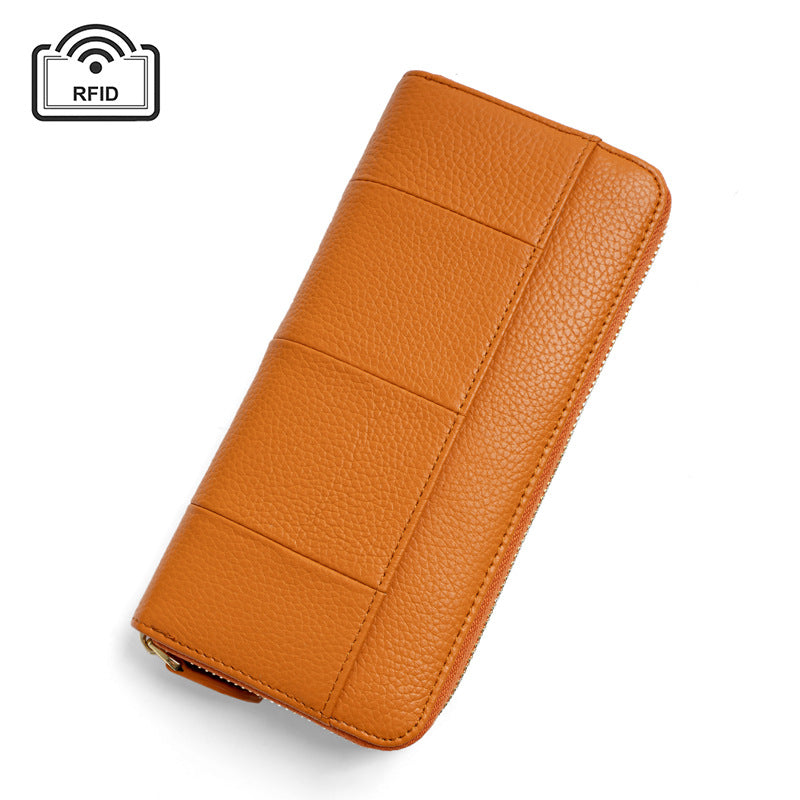 Women's Long Leather Organ Clutch Large Capacity Ladies Wallets