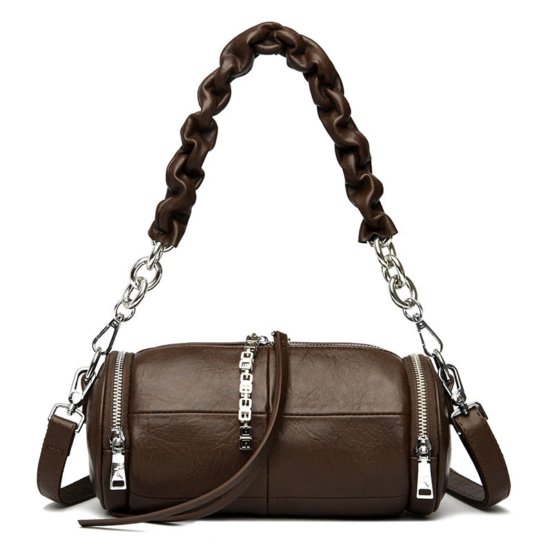 Women's Goods Cross Stitching Round Trendy Niche Shoulder Bags