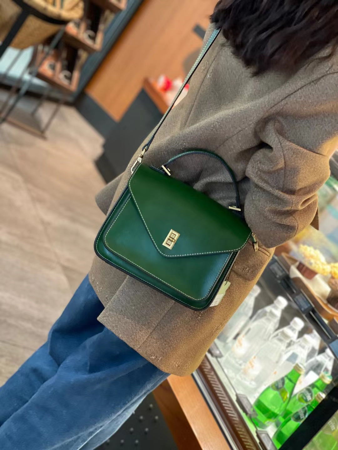 Women's Retro Envelope Mini Cowhide Fashion Handbags