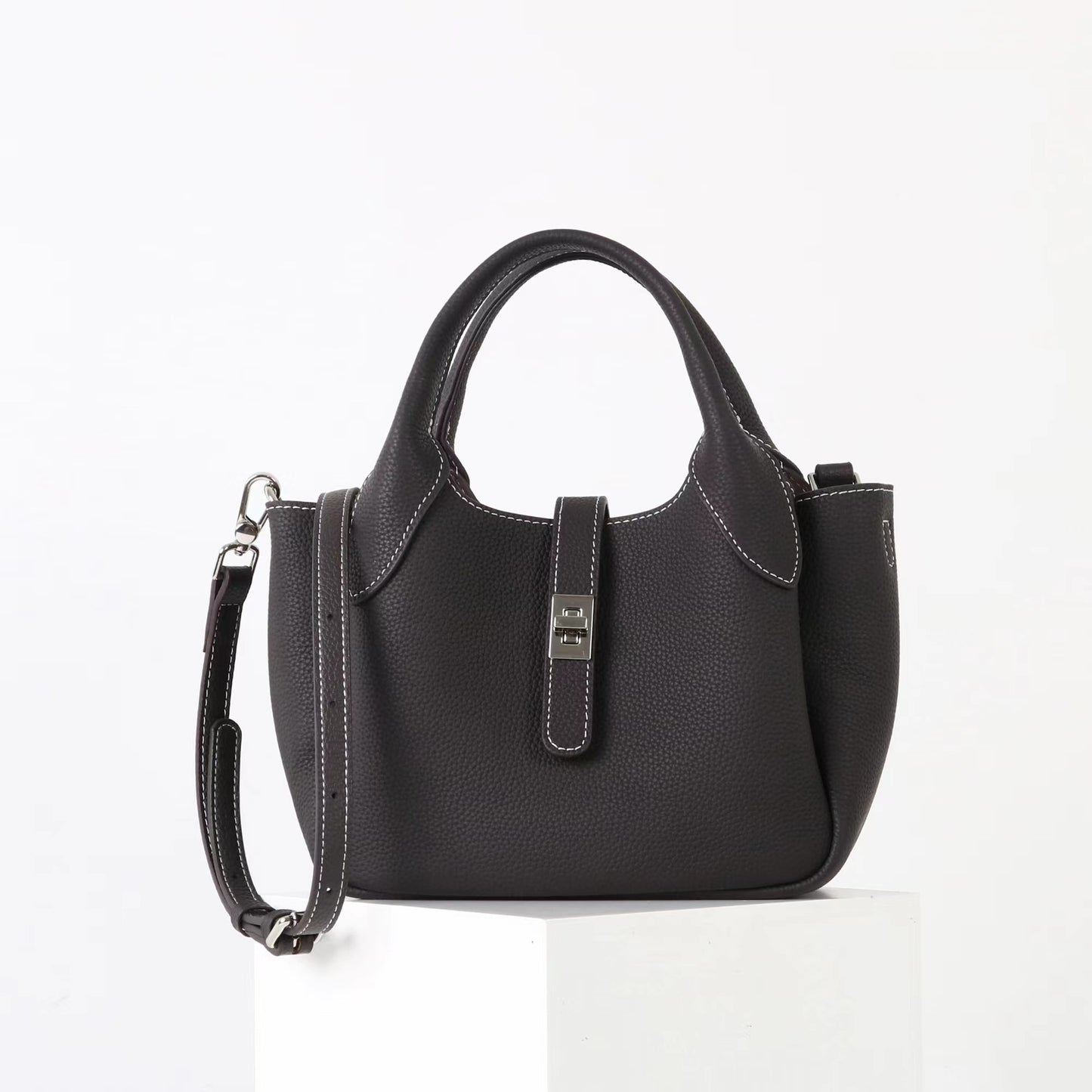 New Elegant Cowhide High-grade Vegetable Basket Crossbody Bags