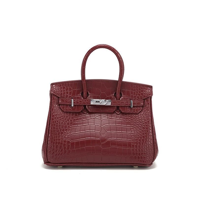 Crocodile Pattern Sier High-grade Large Capacity Handbags