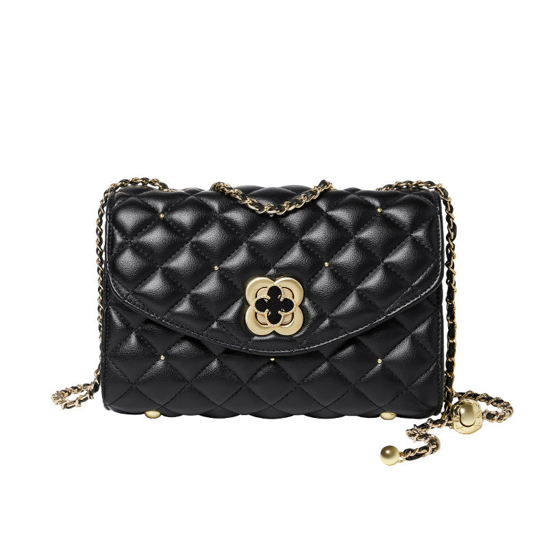 Women's Mother's Day Gift Black Chain Genuine Shoulder Bags