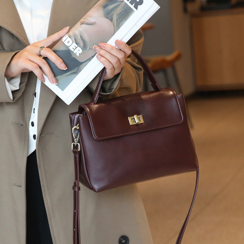 Women's Versatile High-grade Fashion Commuter Genuine Leather Shoulder Bags