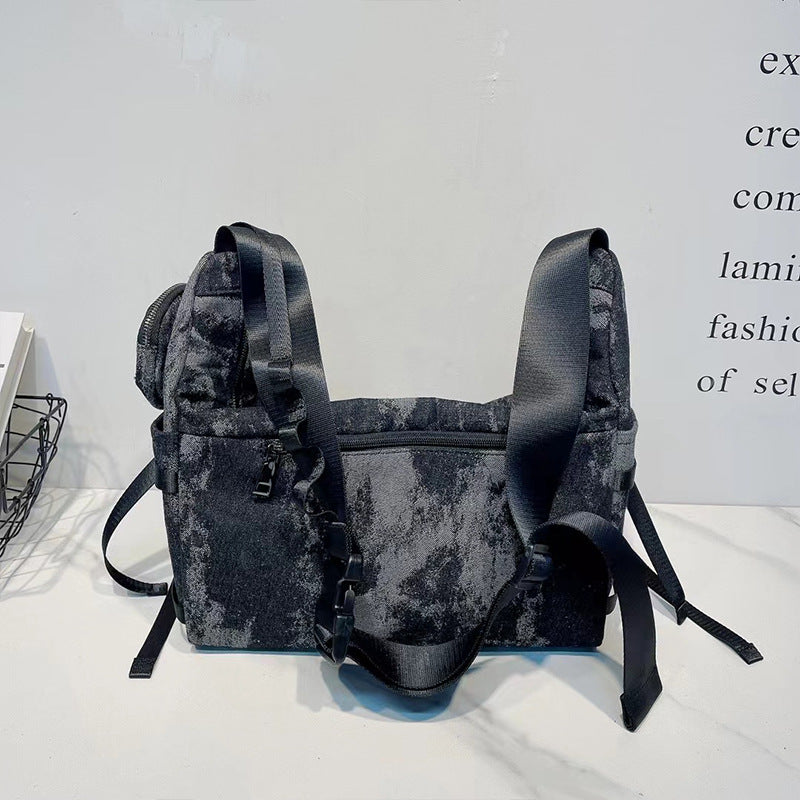 Women's Retro Denim Large Capacity Totes Versatile Crossbody Bags
