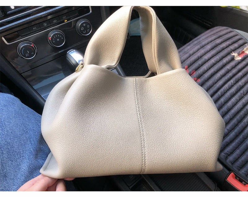 Women's French Minority Solid Color Lunch Box Handbags