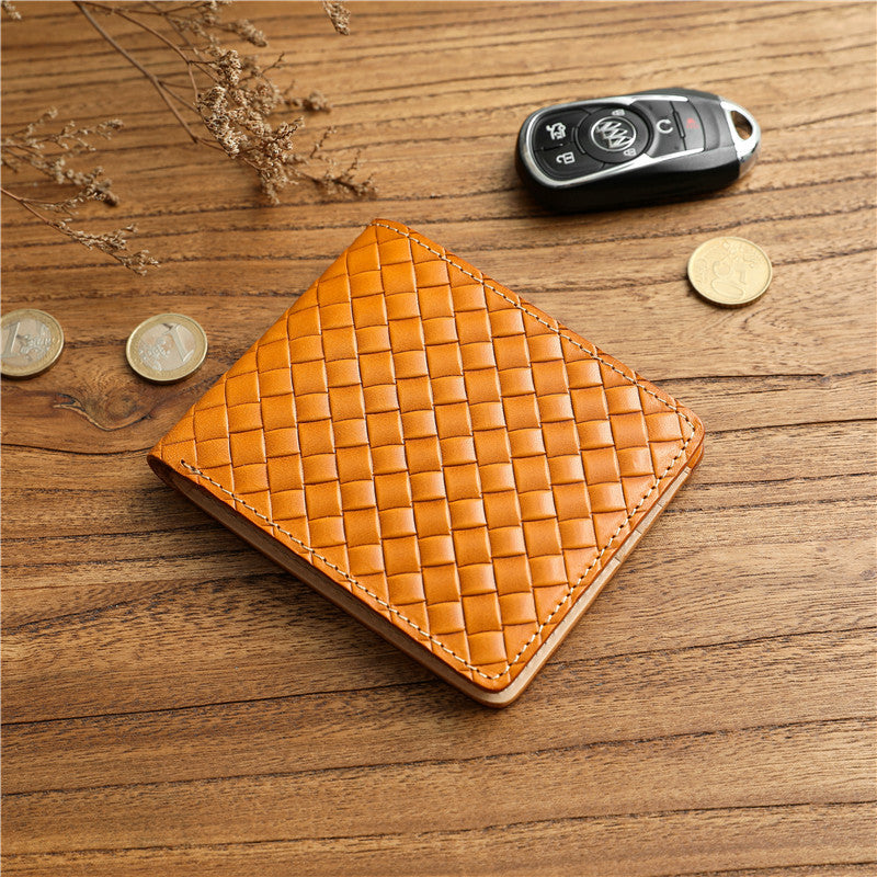 Men's Vegetable Tanned Leather Short First Layer Men's Wallets