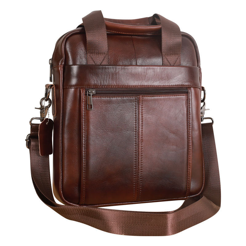 Men's Genuine Leather Handmade First Layer Cowhide Men's Handbags