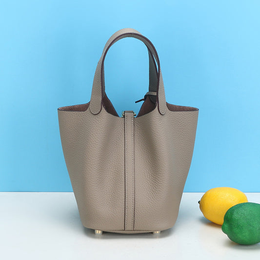 Women's Vegetable Basket Genuine Leather Fashion Soft Handbags