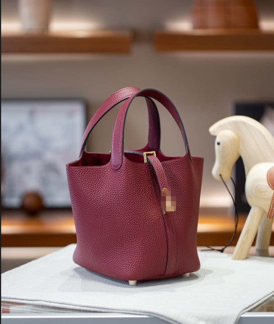 Women's Slouchy Vegetable Basket Genuine Leather Handbags