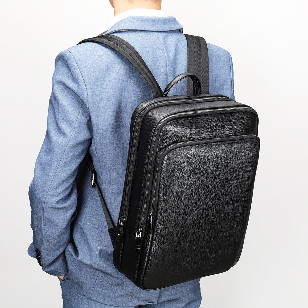 Men's Genuine Leather Soft Large Capacity Computer Backpacks