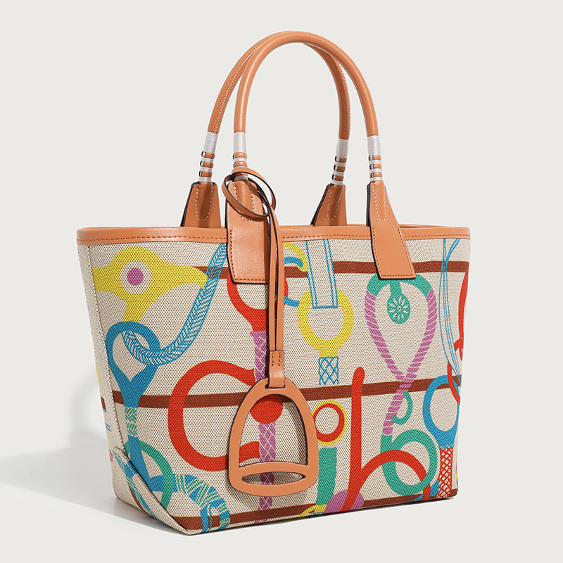 Women's Wax Line Color Vegetable Basket High-grade Bags