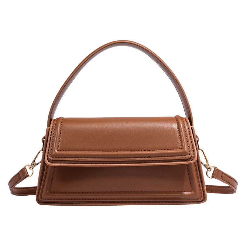 Women's Fashion Black Brown Mini Trapezoidal Portable Shoulder Bags