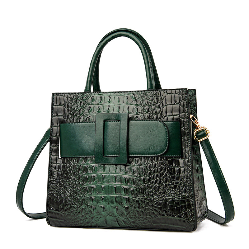 Women's Durable Crocodile Pattern Trendy Vintage Handbags