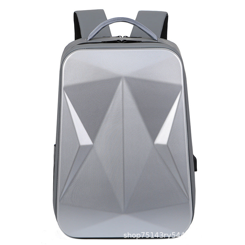 Men's Korean Hard-shell Computer Laser Rhombus Backpacks