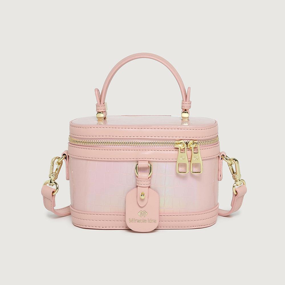 Women's Contrast Color Retro Box Textured Summer Shoulder Bags