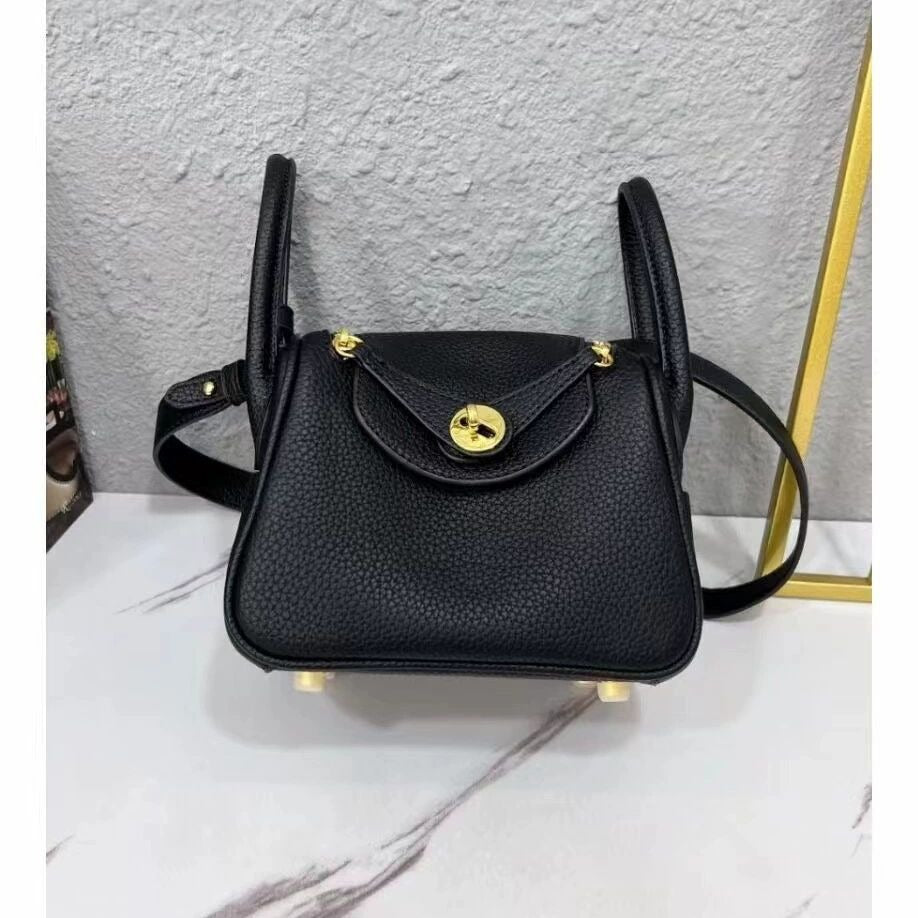 Women's Mini Lindi Leather Lychee Pattern Doctor Crossbody Bags