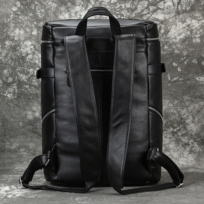Men's Fashion Leather First Layer Cowhide Large Backpacks