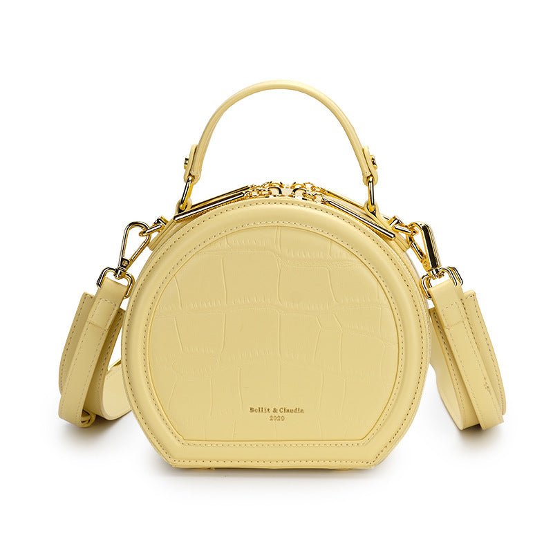 Women's Fashion Simple Single Round Portable Mobile Shoulder Bags