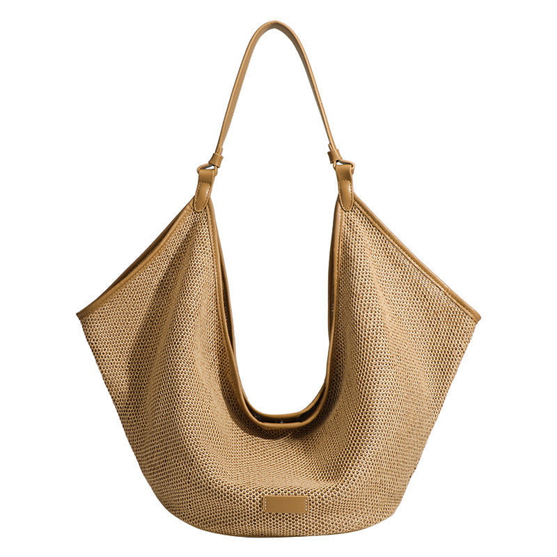 Women's High-grade Straw Woven Underarm Commuting Large Bags
