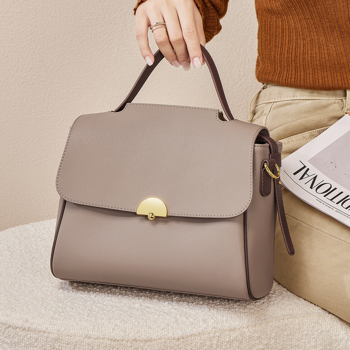 Women's Fashion High-grade Genuine Leather Elegant Shoulder Bags