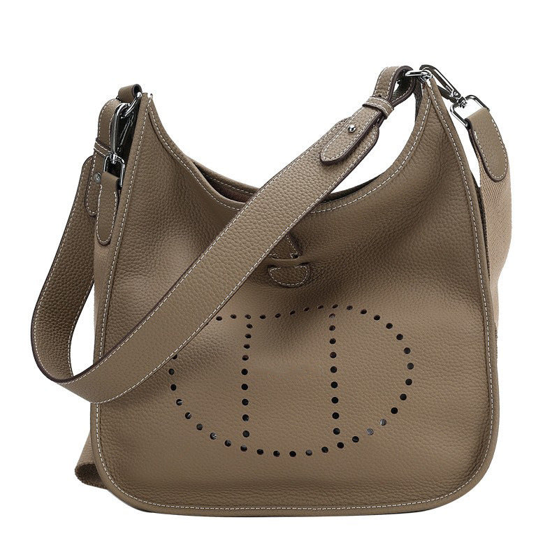 Women's Genuine Leather First Layer Cow Wide Crossbody Bags