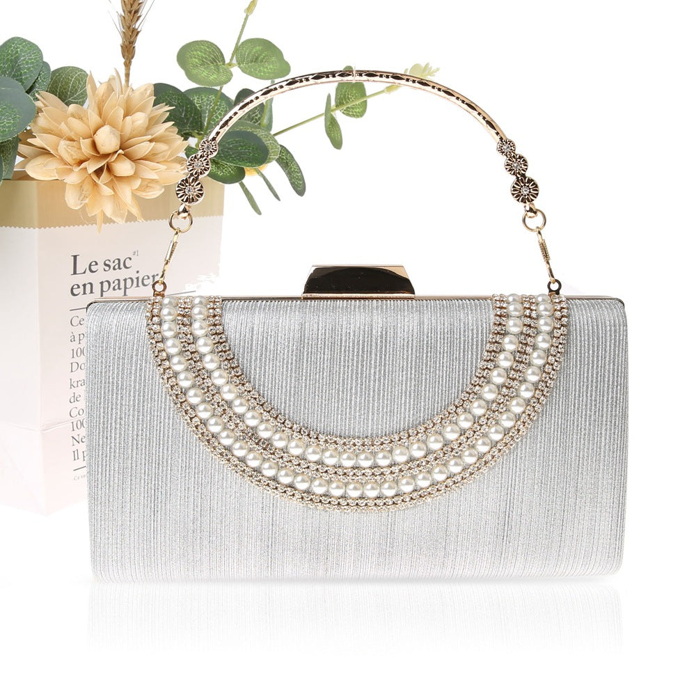 Portable Rhinestone Banquet Elegant Long Clutch Evening Bags