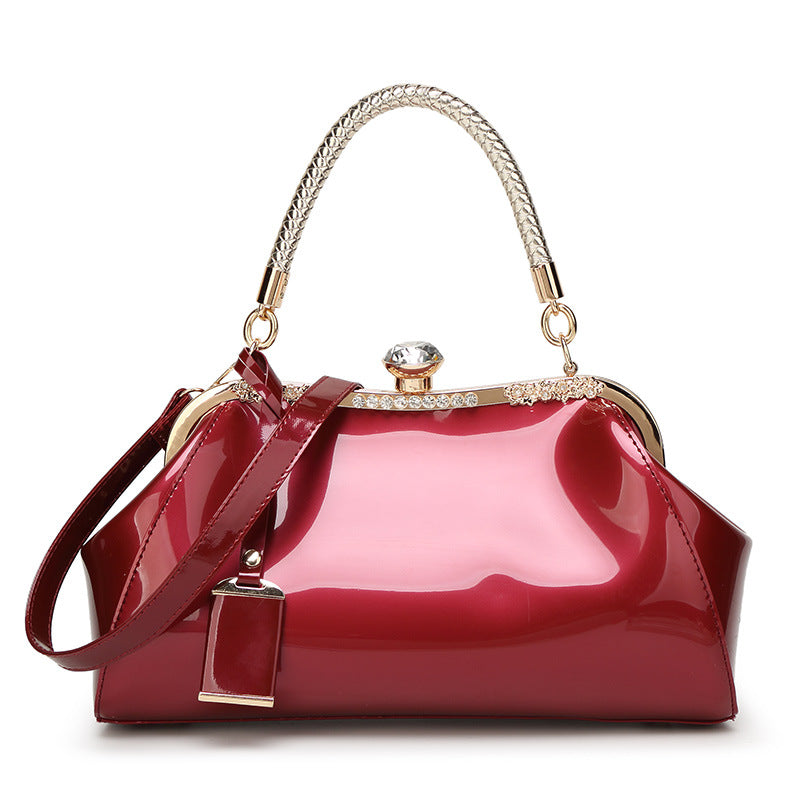 Women's Fashion Patent Leather Trendy Shiny Banquet Shoulder Bags