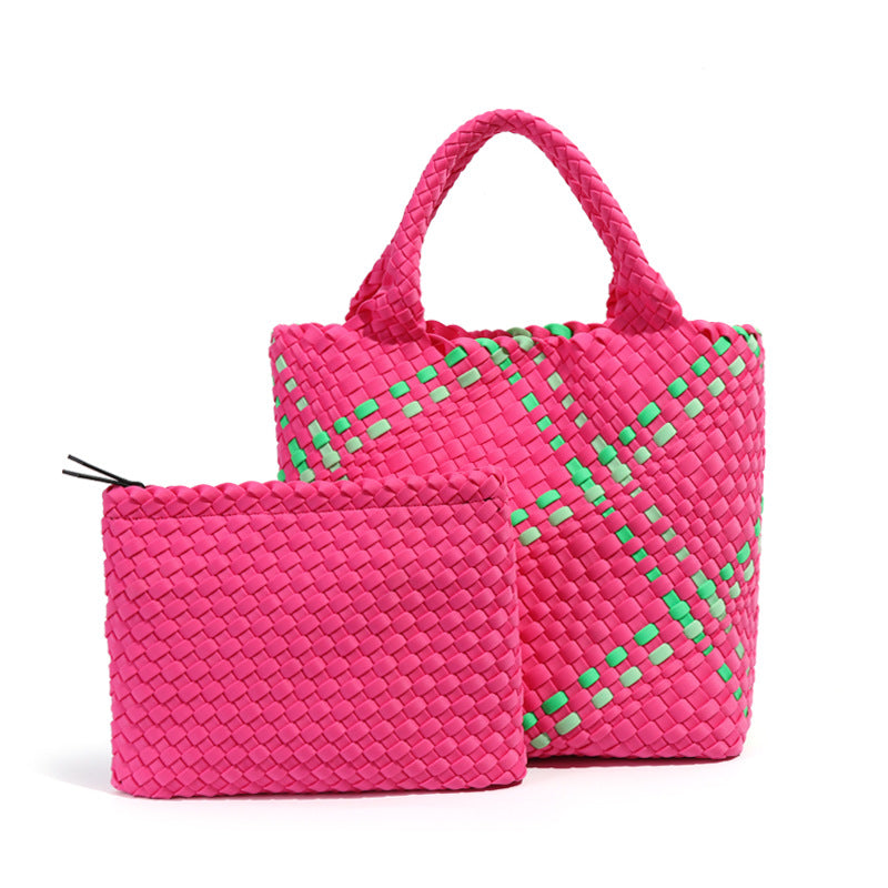 Capacity Hand-woven Retro Portable Texture Popular Handbags