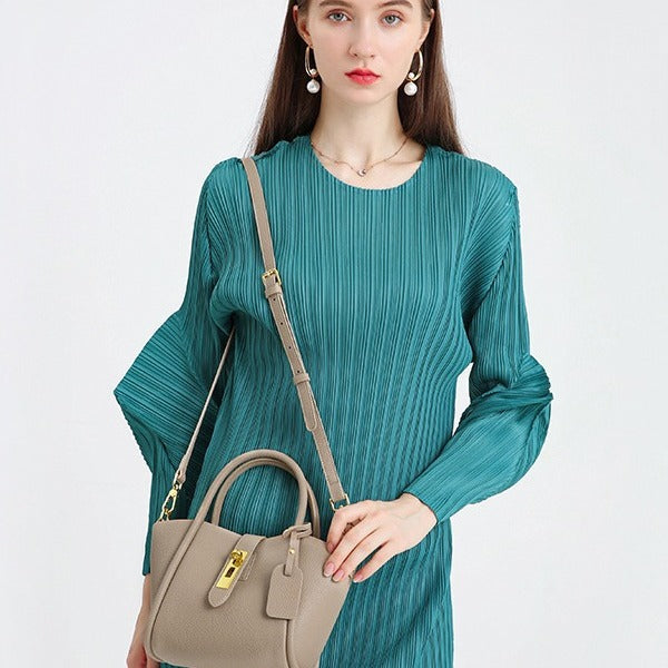 Women's Strict Selection Summer Genuine Leather Portable Bucket Bags