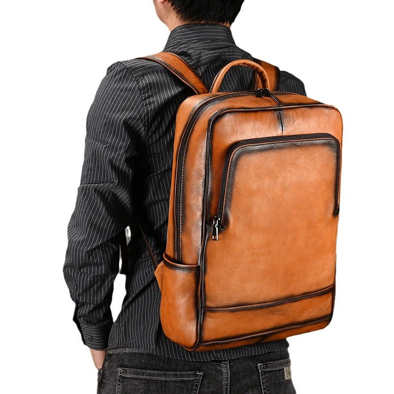 Women's & Men's & Leather Vegetable Tanned Brushed Retro Bags