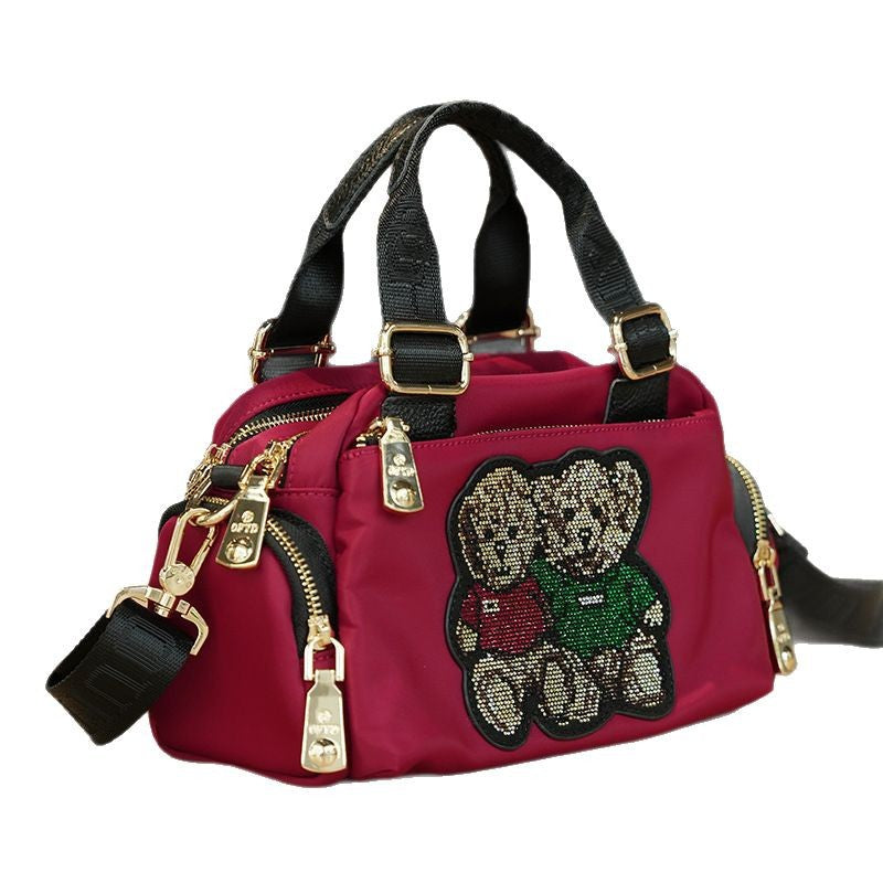 Women's Popular Portable Design Bear Boston Crossbody Bags