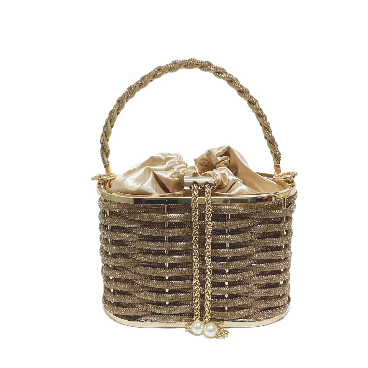 Women's Retro Shiny Diamond Rhinestone Chain Dinner Handbags