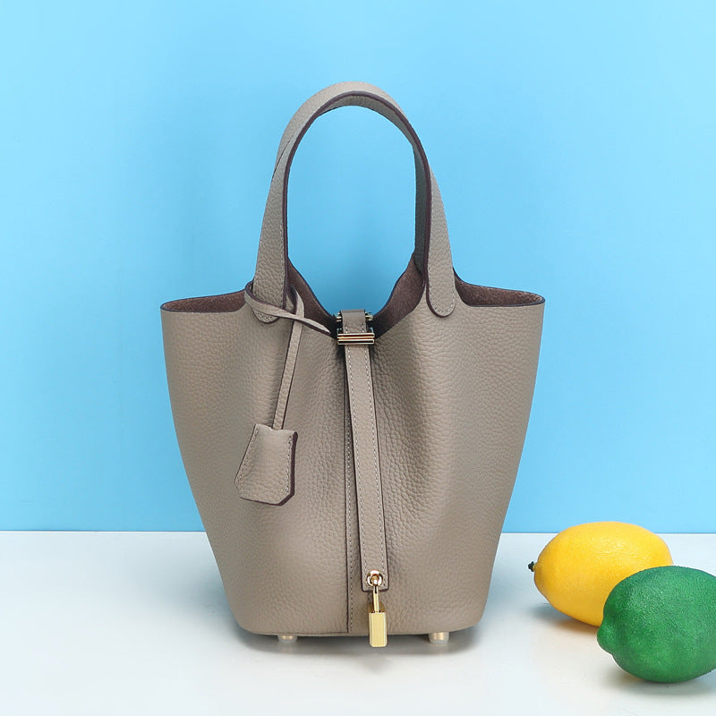 Women's Vegetable Basket Genuine Leather Fashion Soft Handbags
