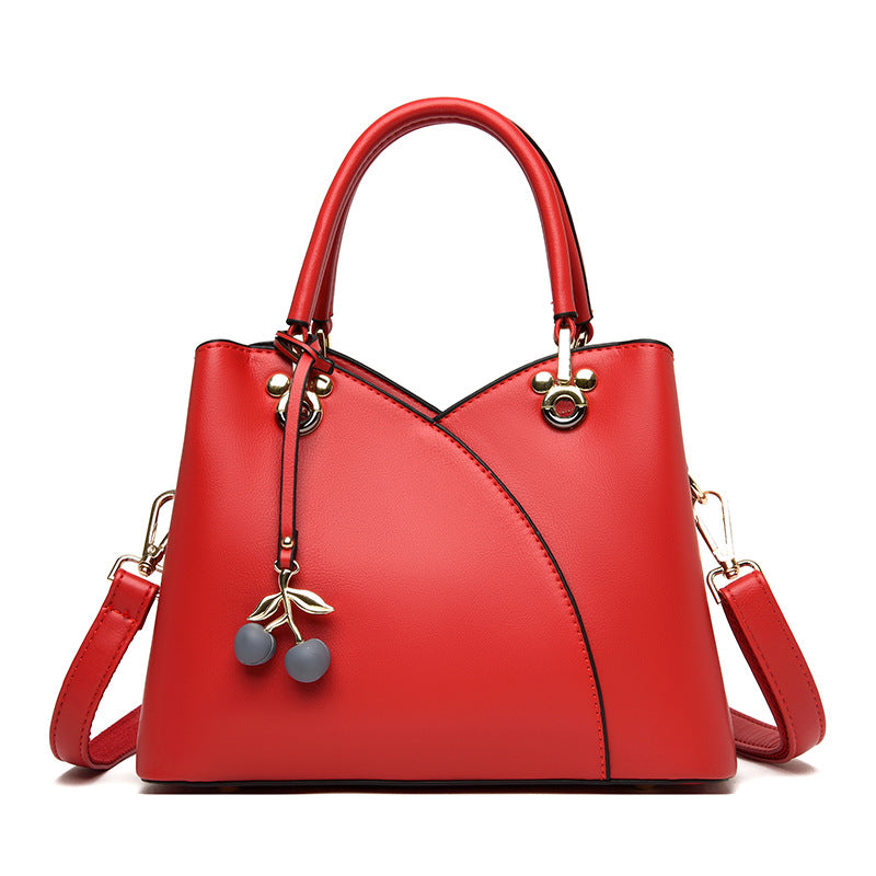 Women's Style Trendy Solid Color Stitching Soft Handbags