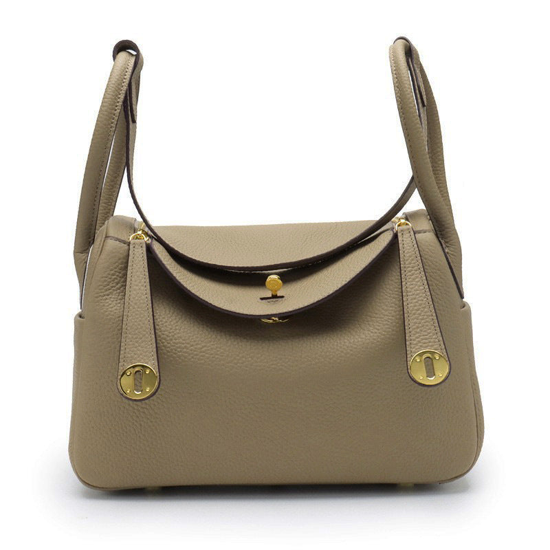 Layer Cowhide Lychee Pattern Lindy Doctor Genuine Leather Crossbody Bags