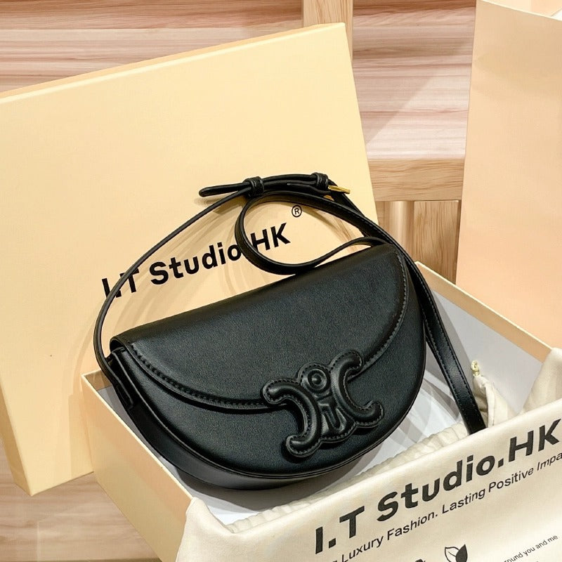 Women's Genuine Leather Saddle Fashion Same Store Shoulder Bags